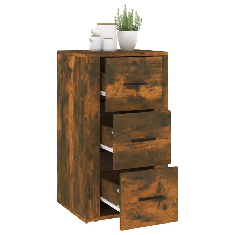 Buffet Chêne fumé 40x33x70 cm Bois d'ingénierie - 7