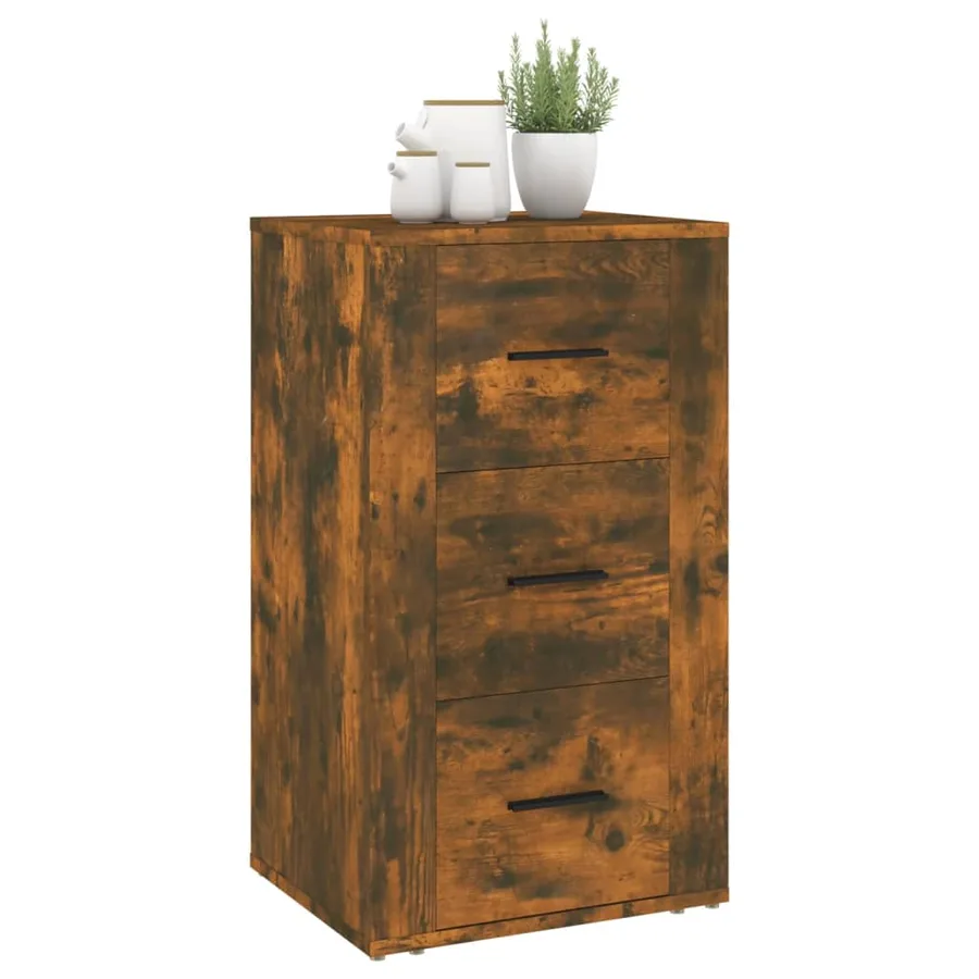 Buffet Chêne fumé 40x33x70 cm Bois d'ingénierie - 8