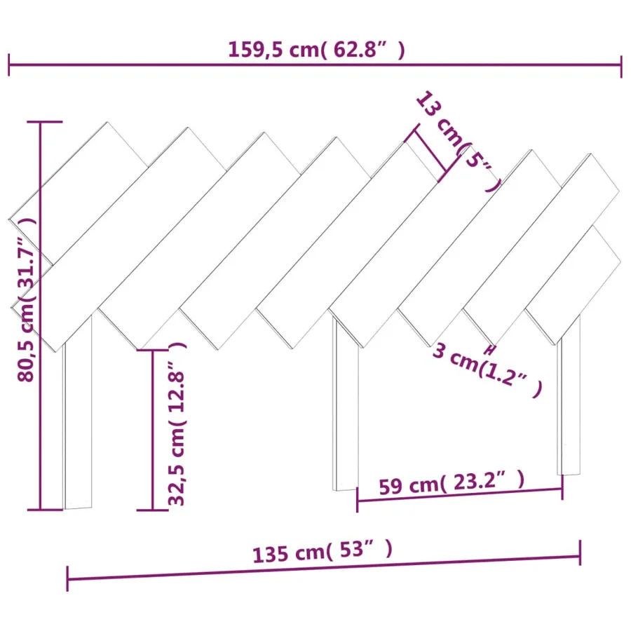 Tête de lit 159,5x3x80,5 cm Bois massif de pin - 6