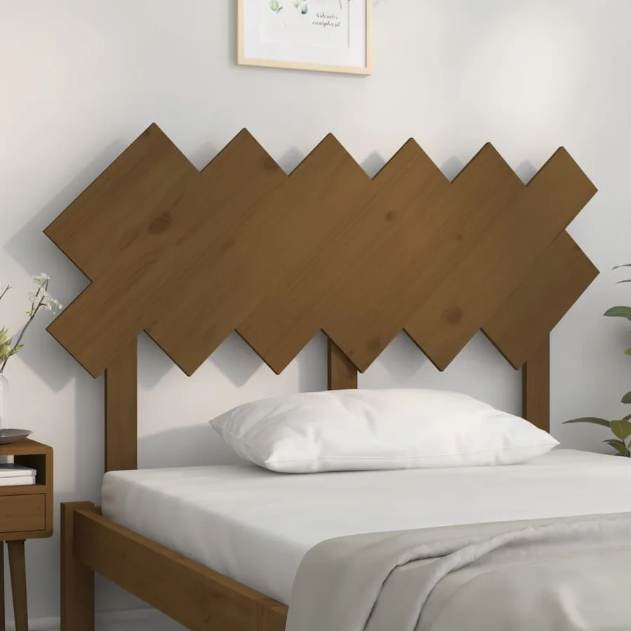 Tête de lit Marron miel 122,5x3x80,5 cm Bois massif de pin - 3