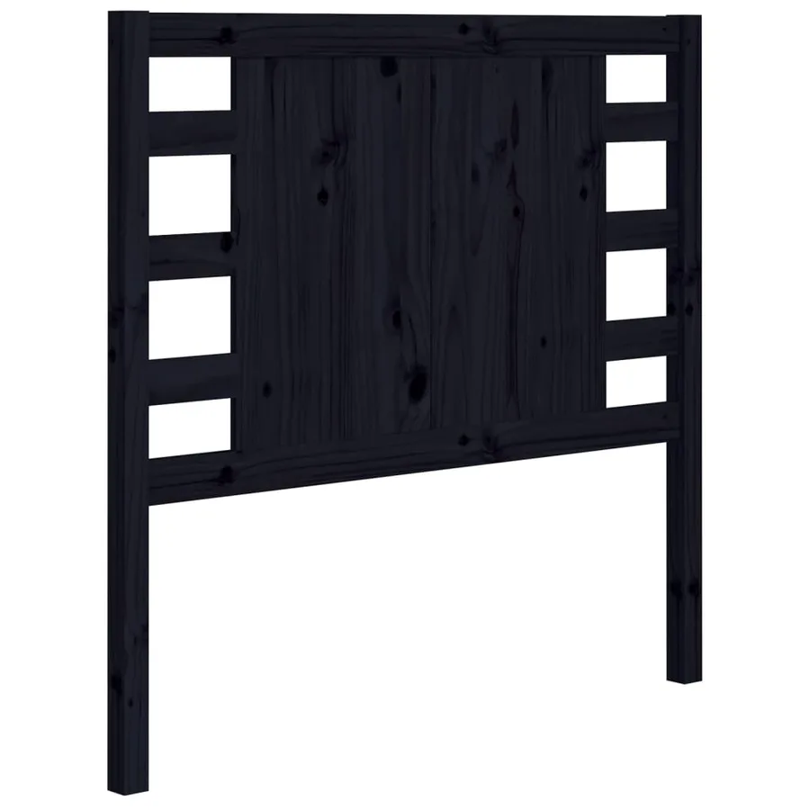 Tête de lit Noir 106x4x100 cm Bois massif de pin - 2