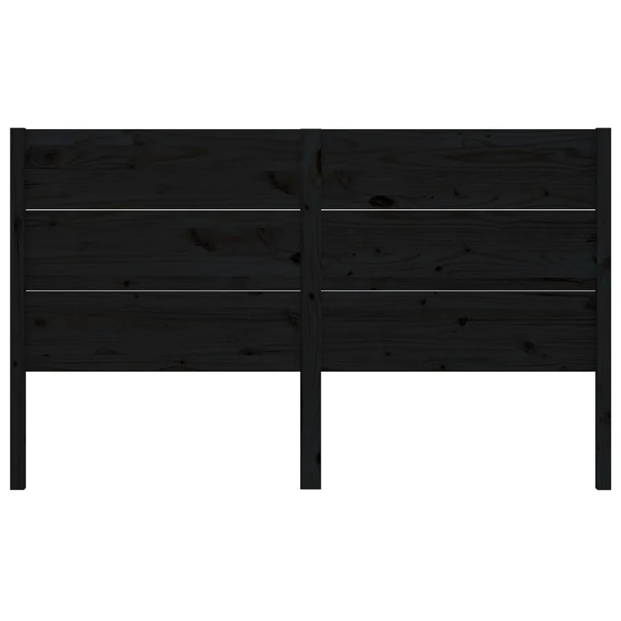 Tête de lit Noir 206x4x100 cm Bois massif de pin - 3