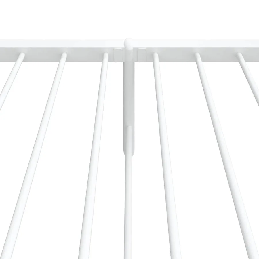 Cadre de lit métal sans matelas et pied de lit blanc 100x190 cm - 9