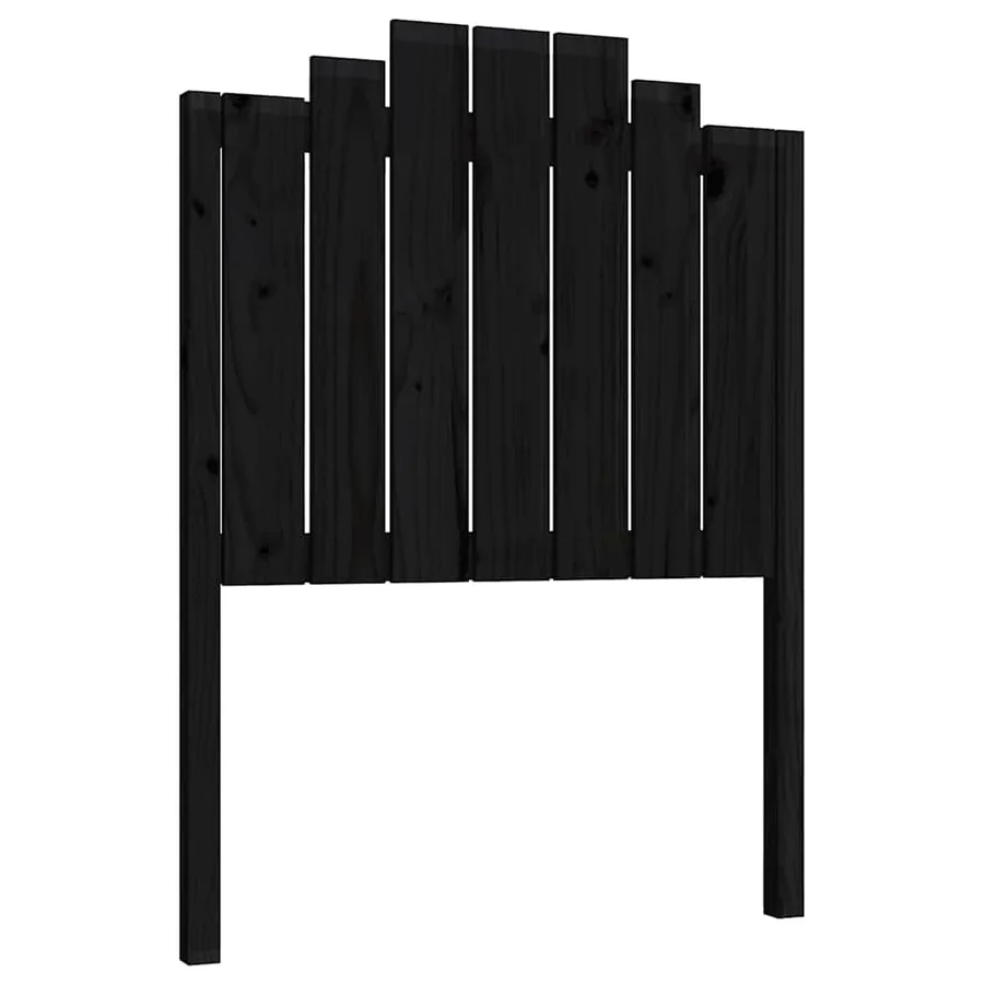 Tête de lit Noir 81x4x110 cm Bois massif de pin - 2