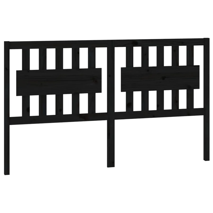 Tête de lit Noir 155,5x4x100 cm Bois massif de pin - 2