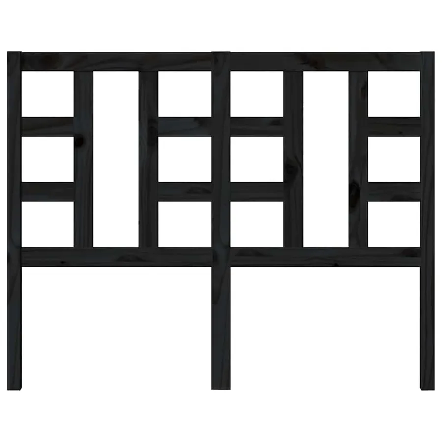 Tête de lit Noir 126x4x100 cm Bois massif de pin - 4