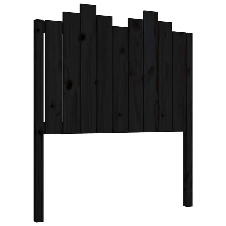 Tête de lit Noir 96x4x110 cm Bois massif de pin - 2