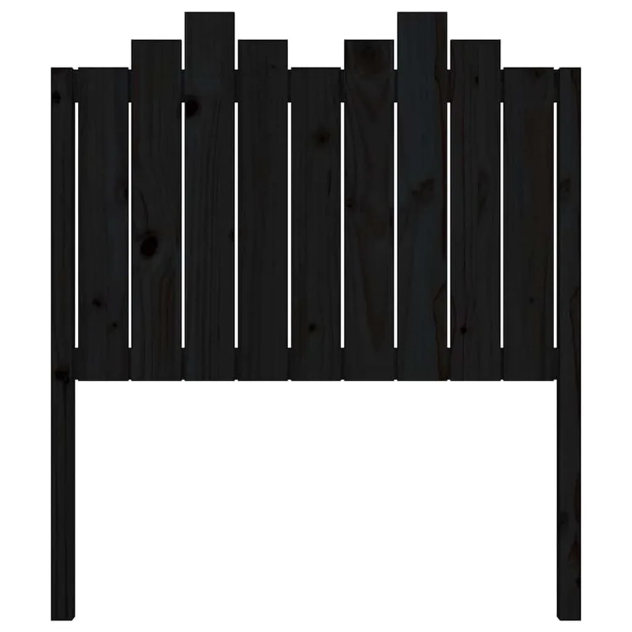 Tête de lit Noir 96x4x110 cm Bois massif de pin - 4