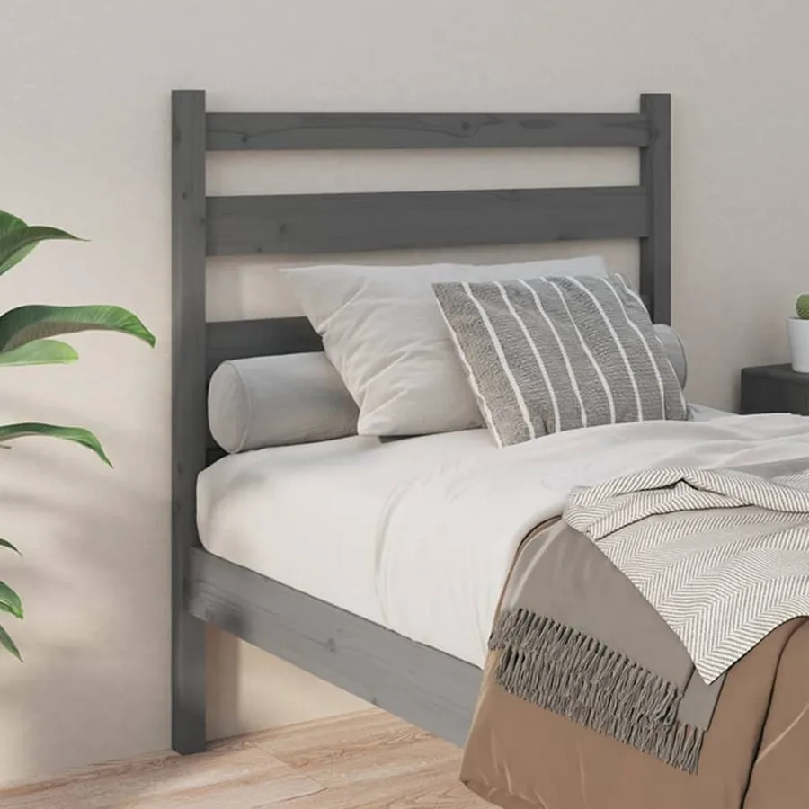 Tête de lit Gris 96x4x100 cm Bois massif de pin - 3