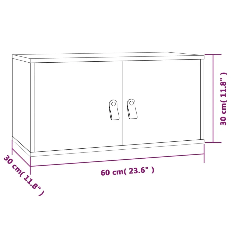 Armoire murale blanc 60x30x30 cm Bois de pin massif - 11