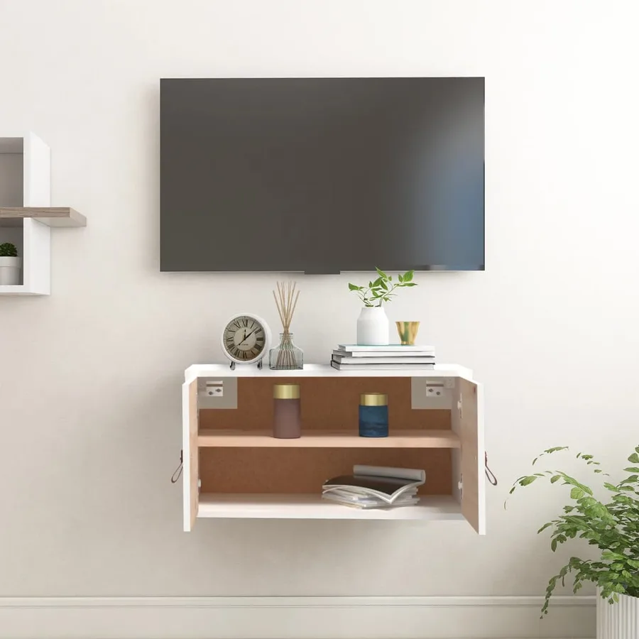 Armoire murale blanc 60x30x30 cm Bois de pin massif - 3