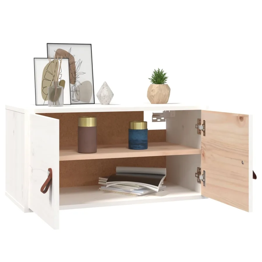 Armoire murale blanc 60x30x30 cm Bois de pin massif - 9