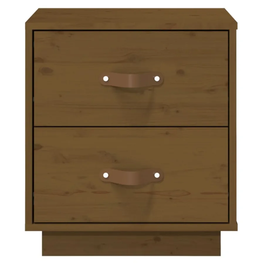 Table de chevet Marron miel 40x34x45 cm Bois de pin massif - 5