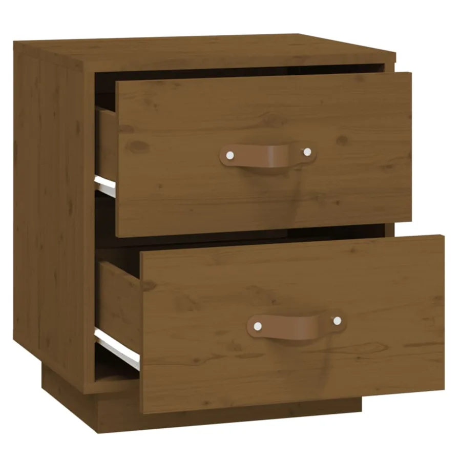 Table de chevet Marron miel 40x34x45 cm Bois de pin massif - 6