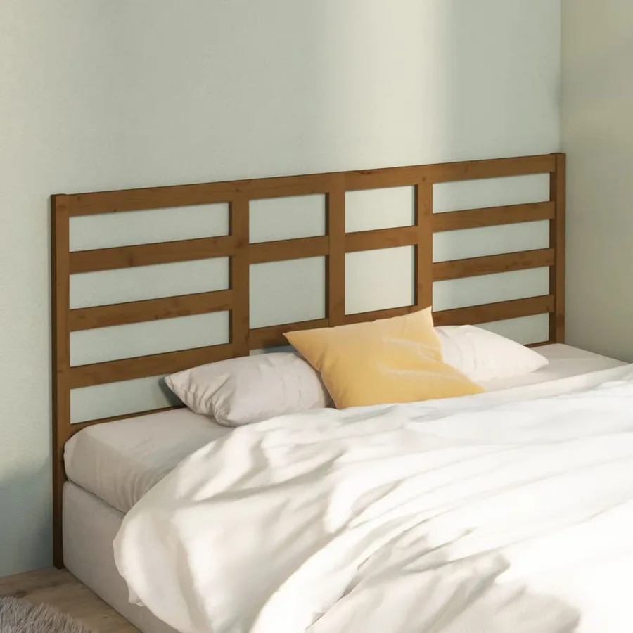 Tête de lit Marron miel 186x4x104 cm Bois massif de pin - 3