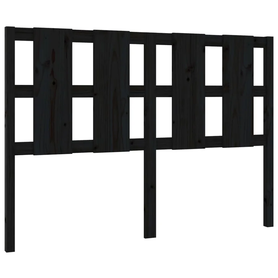 Tête de lit Noir 125,5x4x100 cm Bois massif de pin - 2