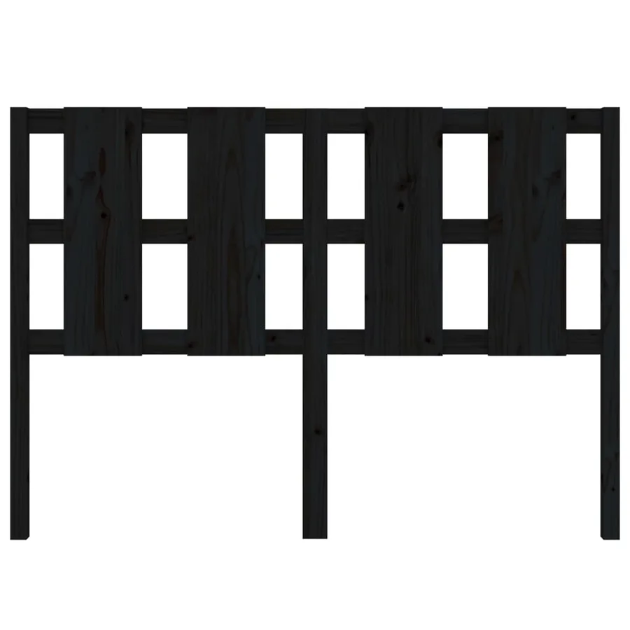 Tête de lit Noir 125,5x4x100 cm Bois massif de pin - 4
