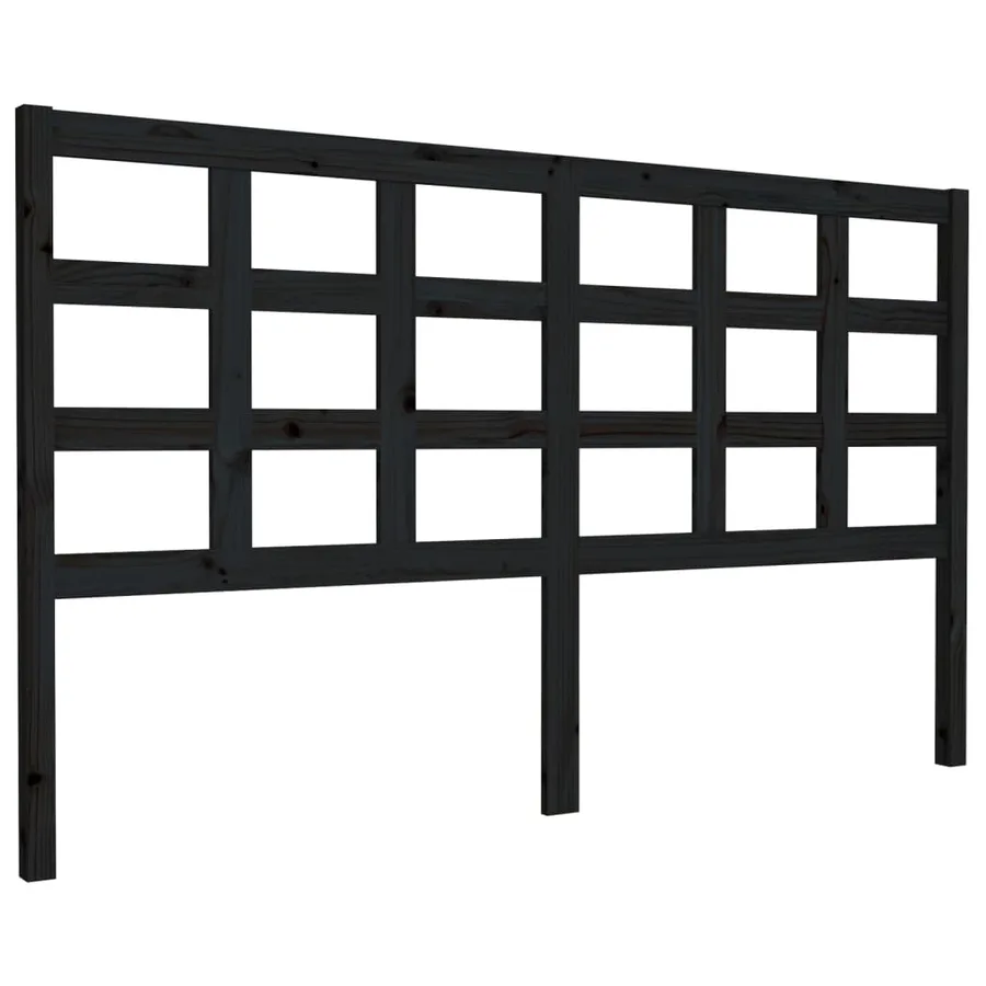 Tête de lit Noir 165,5x4x100 cm Bois massif de pin - 2