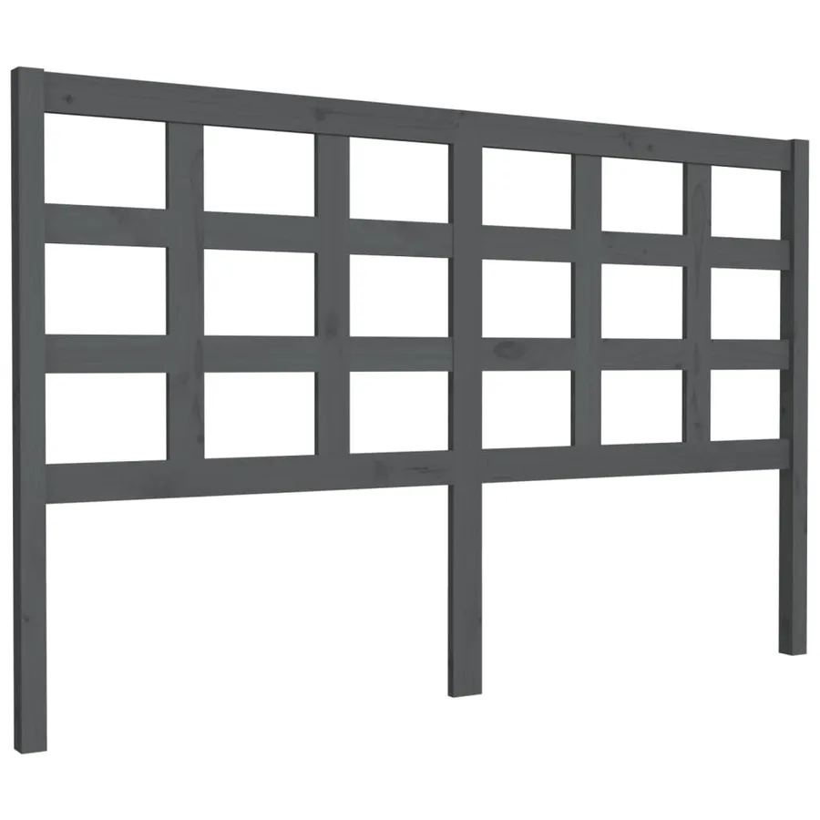 Tête de lit Gris 156x4x100 cm Bois massif de pin - 2