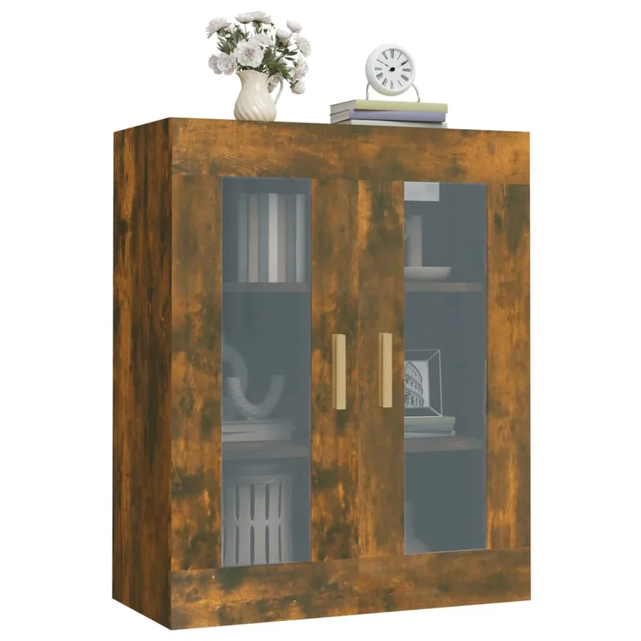Armoire murale suspendue Chêne fumé 69,5x34x90 cm - 7