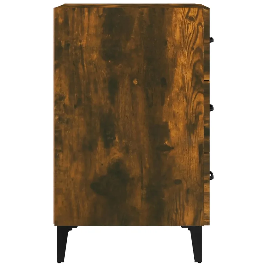 Table de chevet chêne fumé 40x40x66 cm bois d'ingénierie - 4