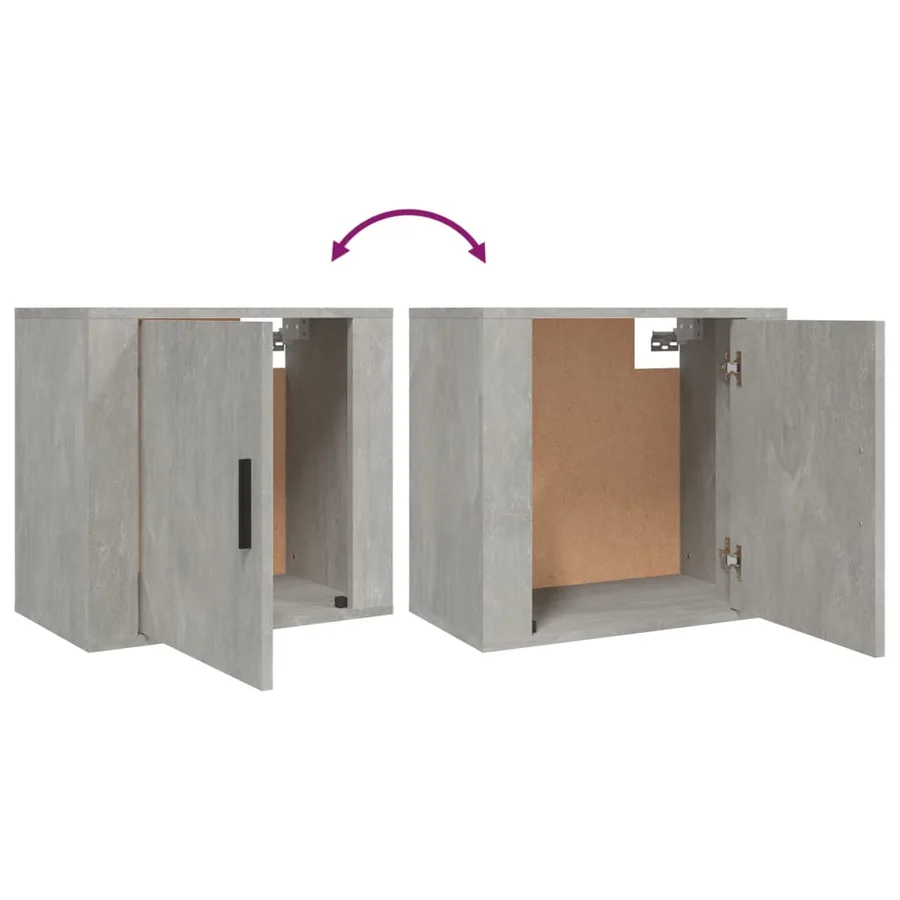 Table de chevet murale Gris béton 50x30x47 cm - 8