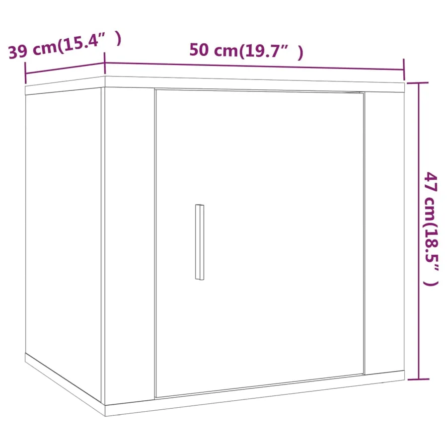 Table de chevet Blanc brillant 50x39x47 cm - 10