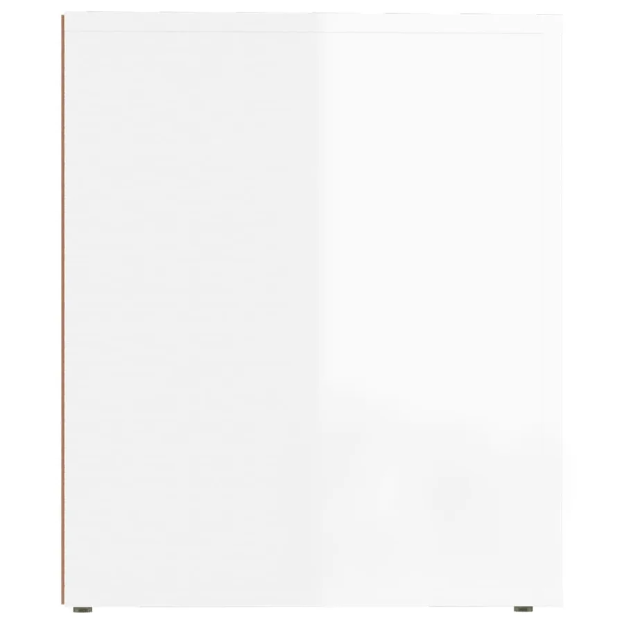 Table de chevet Blanc brillant 50x39x47 cm - 6