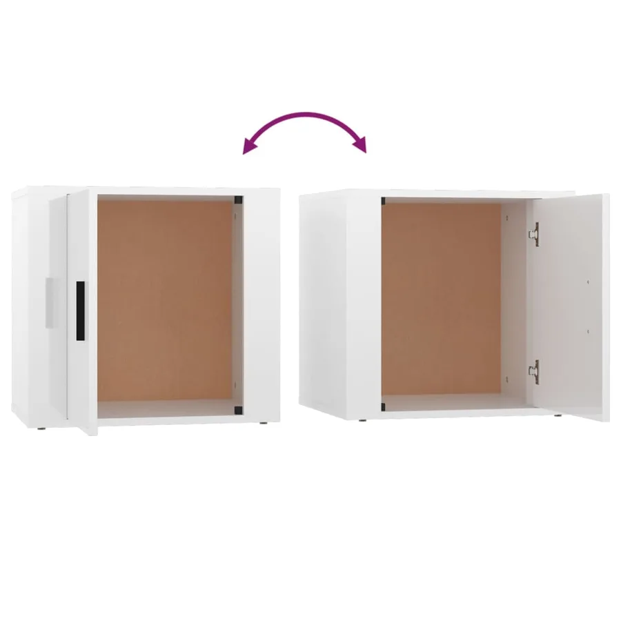 Table de chevet Blanc brillant 50x39x47 cm - 8
