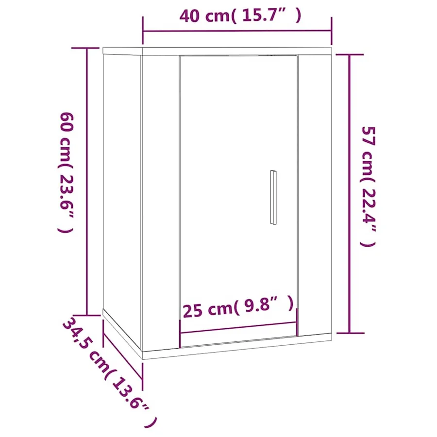 Meubles TV muraux 2 pcs Chêne fumé 40x34,5x60 cm - 12