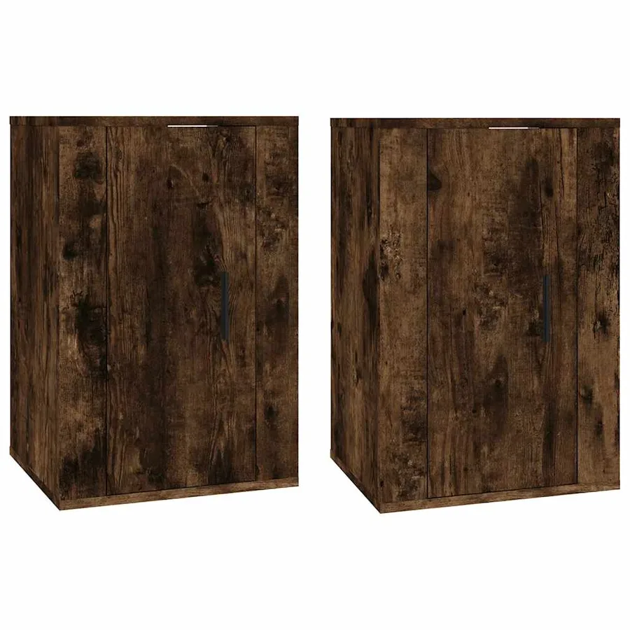 Meubles TV muraux 2 pcs Chêne fumé 40x34,5x60 cm - 2
