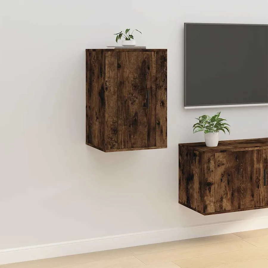 Meubles TV muraux 2 pcs Chêne fumé 40x34,5x60 cm - 3