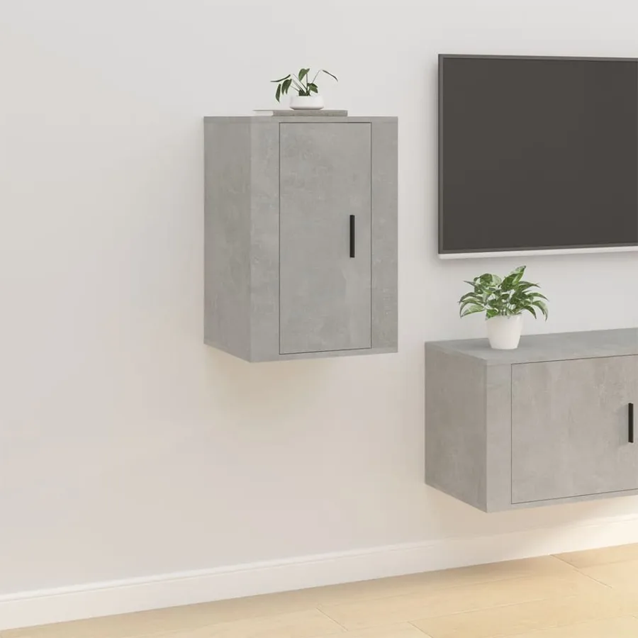 Meubles TV muraux 2 pcs Gris béton 40x34,5x60 cm - 3