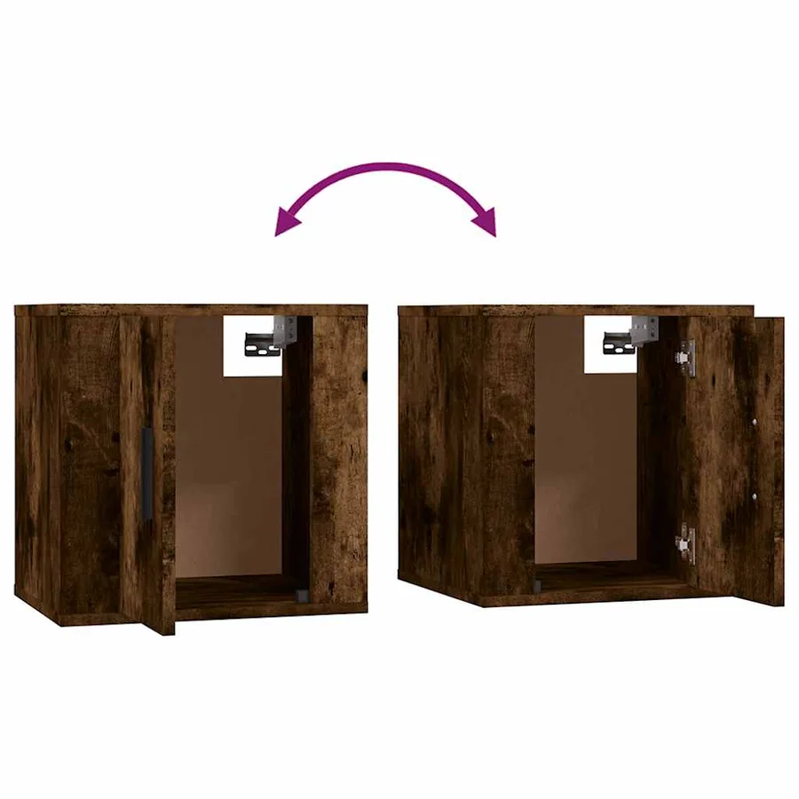 Meuble TV mural Chêne fumé 40x34,5x40 cm - 9