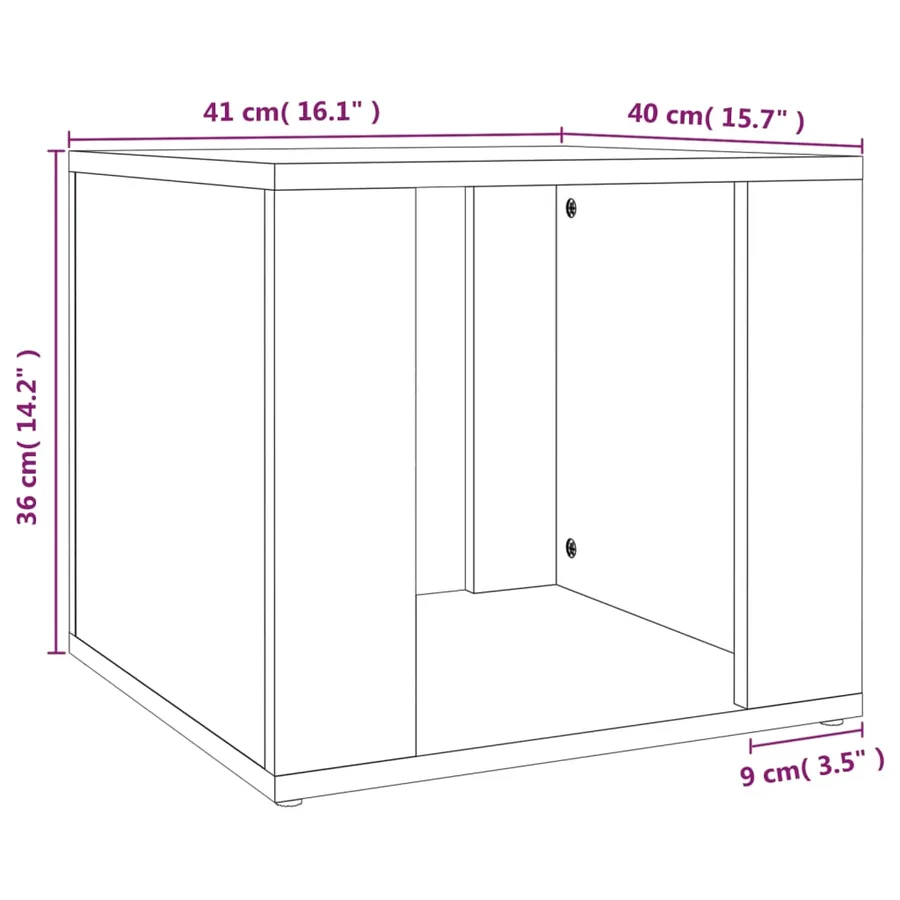 Table de chevet Chêne fumé 41x40x36 cm Bois d'ingénierie - 8