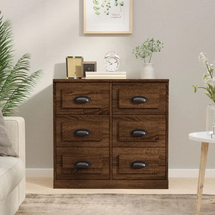 Buffet chêne marron 70x35,5x67,5 cm Bois d'ingénierie