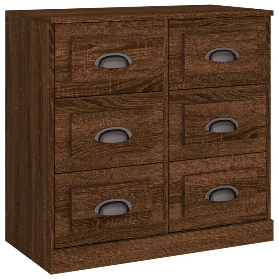 Buffet chêne marron 70x35,5x67,5 cm Bois d'ingénierie - 2