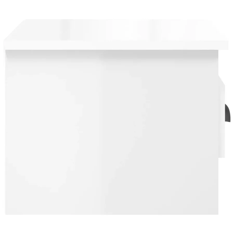 Tables de chevet murales 2 pcs blanc brillant 41,5x36x28 cm - 8