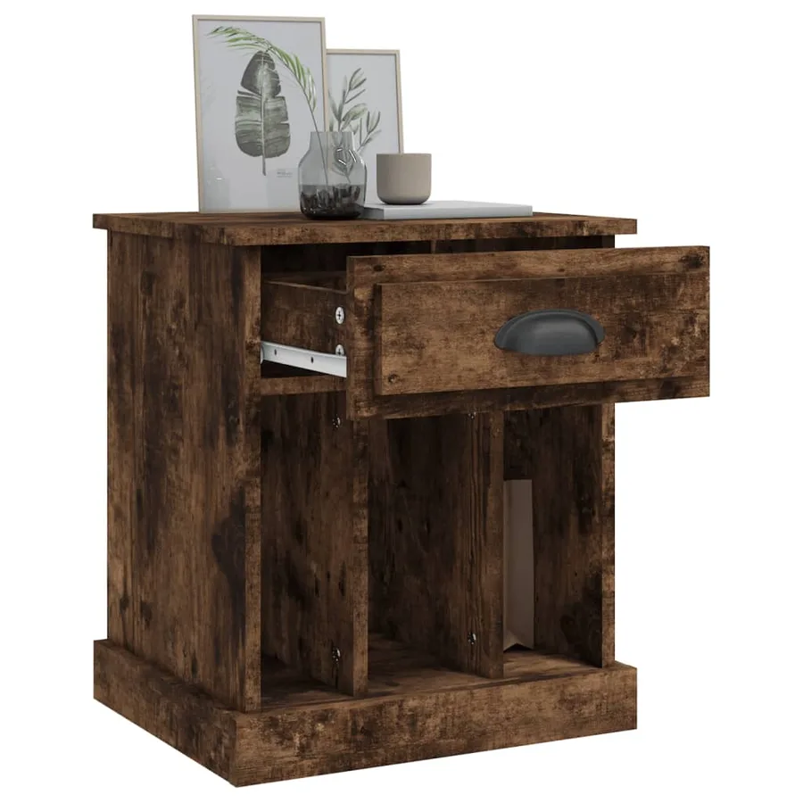 Tables de chevet 2 pcs chêne fumé 43x36x50 cm - 5