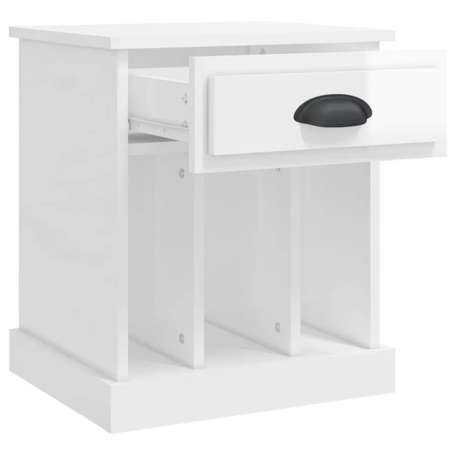Table de chevet blanc brillant 43x36x50 cm - 6