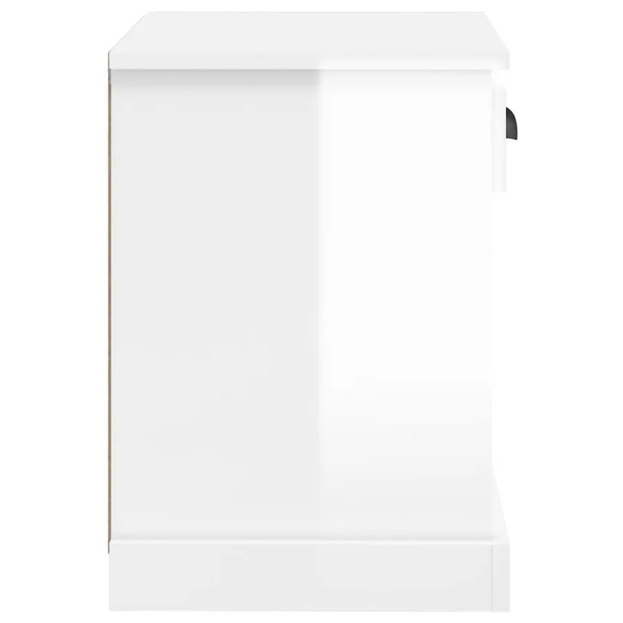 Table de chevet blanc brillant 43x36x50 cm - 8