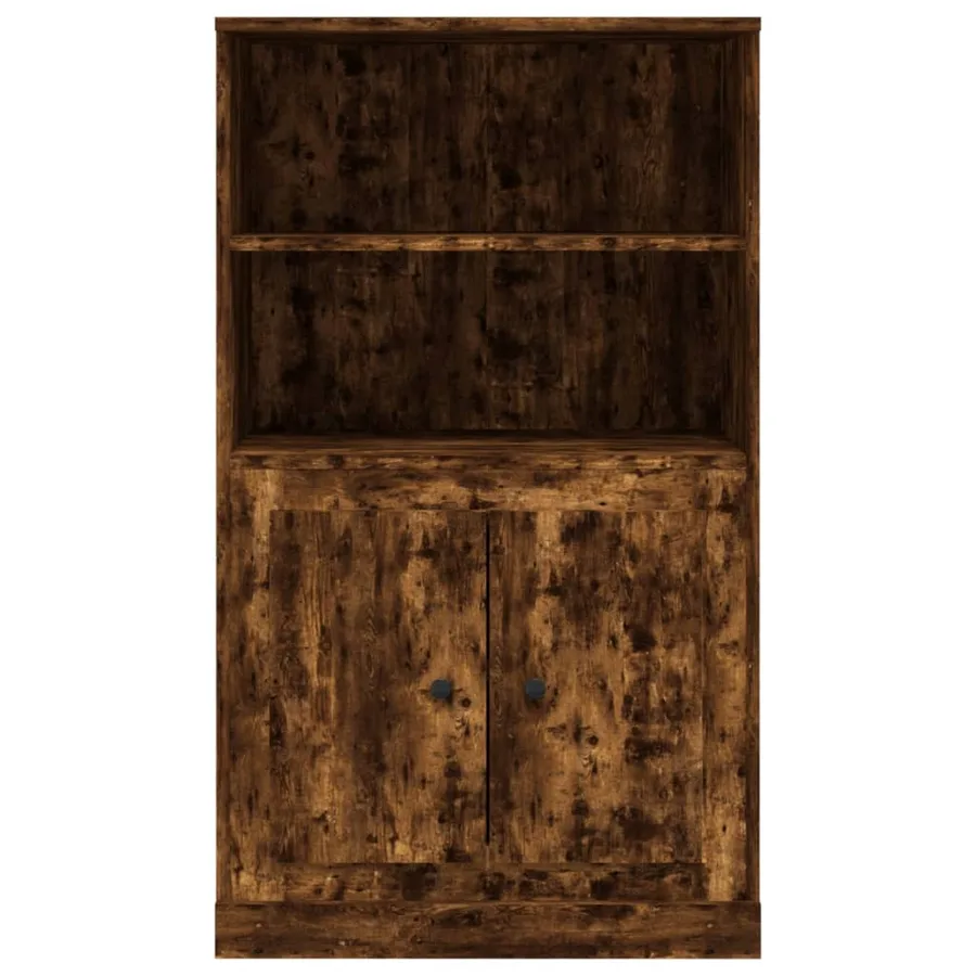 Buffet haut chêne fumé 60x35,5x103,5 cm bois d'ingénierie - 6