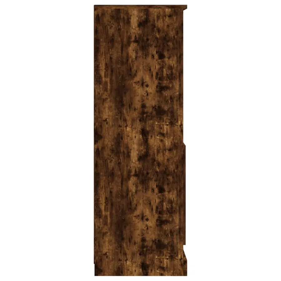 Buffet haut chêne fumé 60x35,5x103,5 cm bois d'ingénierie - 7
