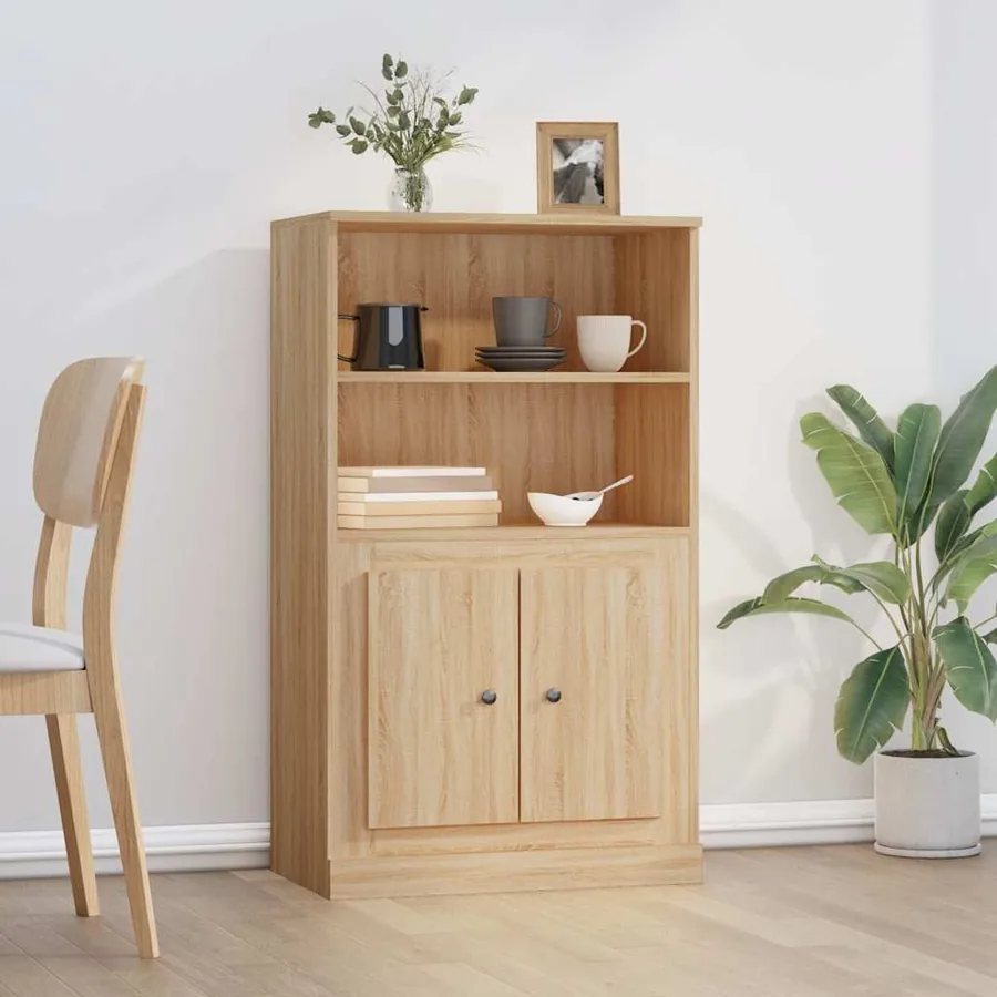 Buffet haut chêne sonoma 60x35,5x103,5 cm bois d'ingénierie