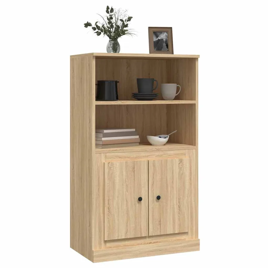 Buffet haut chêne sonoma 60x35,5x103,5 cm bois d'ingénierie - 4