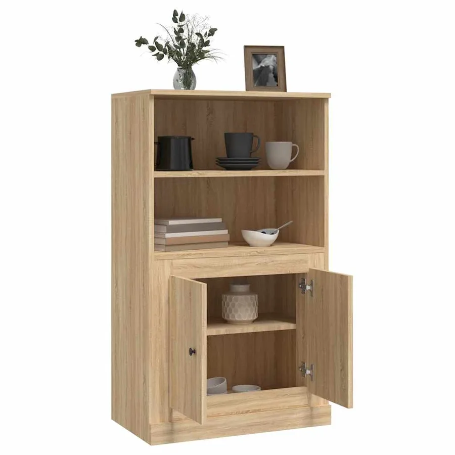 Buffet haut chêne sonoma 60x35,5x103,5 cm bois d'ingénierie - 5