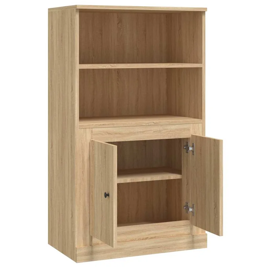 Buffet haut chêne sonoma 60x35,5x103,5 cm bois d'ingénierie - 8