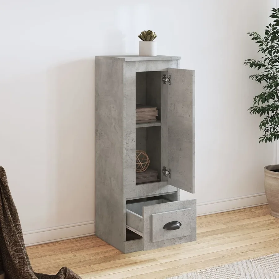 Buffet haut gris béton 36x35,5x103,5 cm bois d'ingénierie - 3