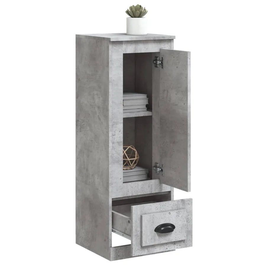Buffet haut gris béton 36x35,5x103,5 cm bois d'ingénierie - 4