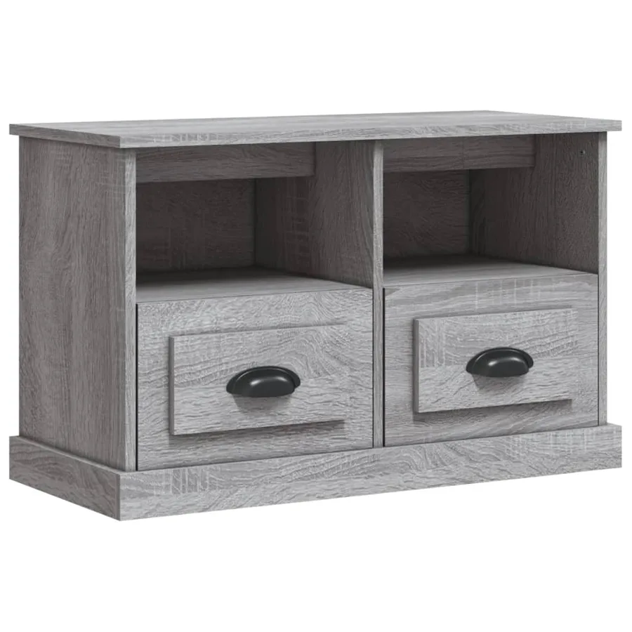 Meuble TV sonoma gris 80x35x50 cm bois d'ingénierie - 2